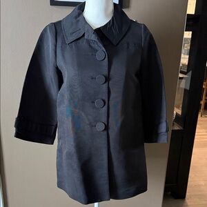 MAX RAVE Capsule Wardrobe Lightweight Black Button-Up Swing Jacket Size Small